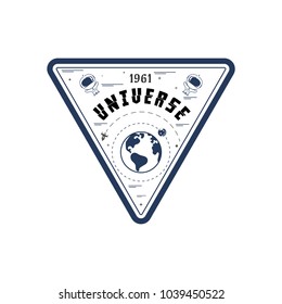 Space - a banner, planets in the universe, can be used as a patch, badge, sticker. Vector illustration.