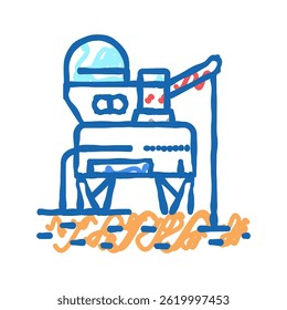 space base construction doodle icon sketch vector. space base construction sign. isolated symbol illustration