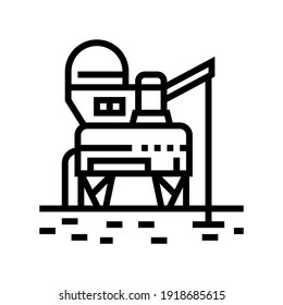 space base construction line icon vector. space base construction sign. isolated contour symbol black illustration