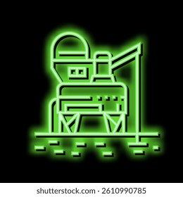 space base construction neon light sign vector. space base construction illustration