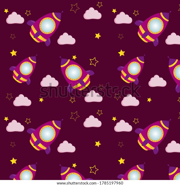 Space.Can be used for kid's clothing. Use for
print, surface design, fashion wear. For design of album,
scrapbook, card and
invitation