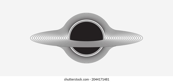 Space black hole icon, line design, editable strokes. Vector illustration, EPS 10