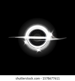 Space black hole isolated on back background. Glowing gradient effect. Vector illustration, eps 10.