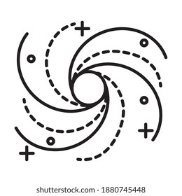 diseño vectorial del estilo de línea de agujero negro del espacio