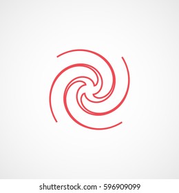 Space Black Hole Red Line Icon On White Background