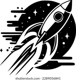 Space - Black and White Isolated Icon - Vector illustration