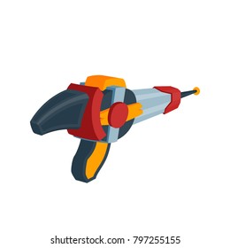 Space Blaster. Futuristic Laser Weapons. A Fanstic Gun. Vector Illustration In A Cartoon Style.