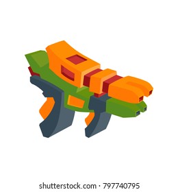 Space Blaster. Futuristic laser weapons. A fanstic gun. Vector illustration in a cartoon style.