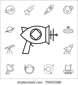 Space blaster icon. Set of space icons. Signs, outline symbols collection, simple thin line icons for websites, web design, mobile app, info graphics on white background
