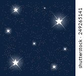 Space. Blue Starry Sky. Vector Illustration. EPS10