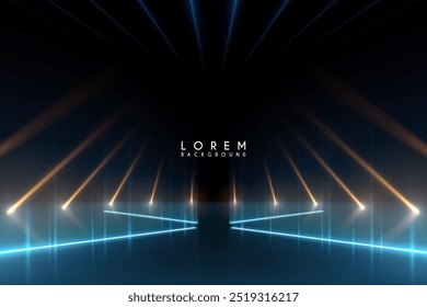 Space with blue and yellow light effects