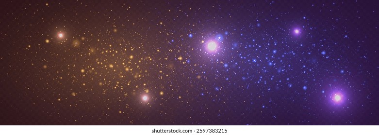 Space bokeh background, shiny light and glitter effect.
