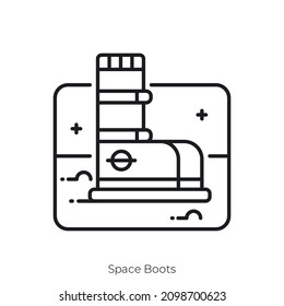 Space Boots icon. Outline style icon design isolated on white background