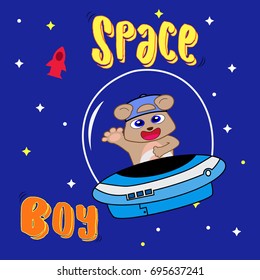 space boy. vector cartoon illustration