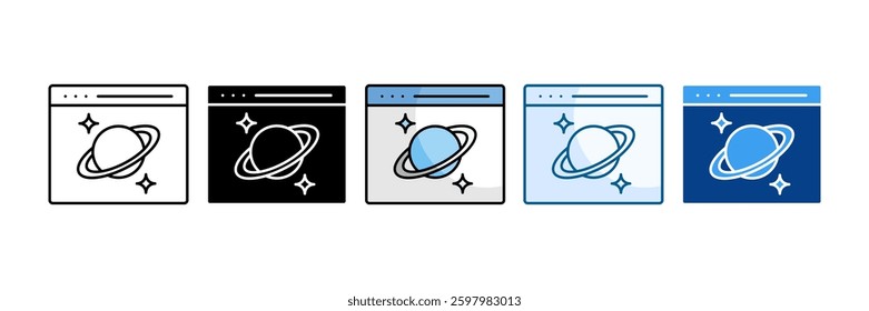 Space Browser Icon Set Multiple Style Collection