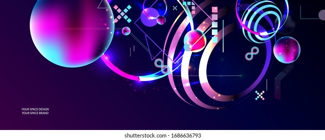 Space bubbles 3d cluster your space design shades. Your space brand decorative balls abstract vector illustration pearls new trendy