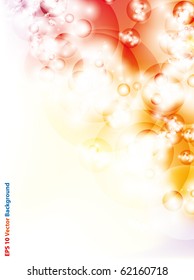 Space bubbles glowing in yellow and red abstract background