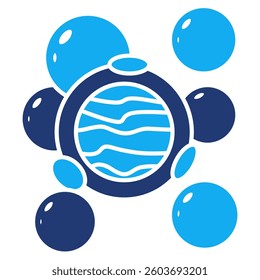 Space Bubbles icon represented by some Bubbles in space Dualtone style.
