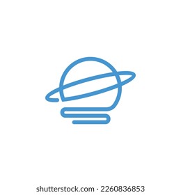 Space bulb icon logo design vector