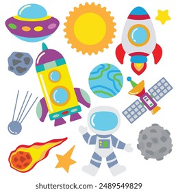 Space bundle vector cartoon illustration