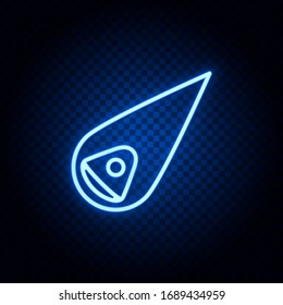 Space capsule blue neon icon - Vector. Spage concept vector illustration.