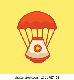 Space capsule cartoon icon vector illustration 