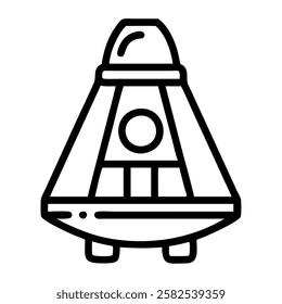 Space capsule command module exploration isolated illustration