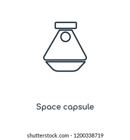 Space capsule concept line icon. Linear Space capsule concept outline symbol design. This simple element illustration can be used for web and mobile UI/UX.