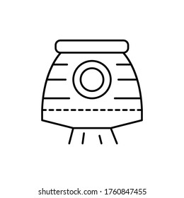espacio, icono de línea de concepto de cápsula. Ilustración de elemento simple. espacio, diseño de símbolos de contorno de concepto de cápsula a partir de un conjunto de espacios. Se puede usar para web y móvil