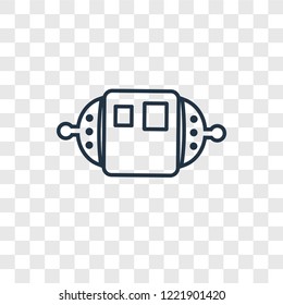 Space capsule concept vector linear icon isolated on transparent background, Space capsule concept transparency concept in outline style