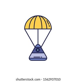  space capsule fill style icon vector illustration design