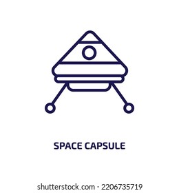 space capsule icon from astronomy collection. Thin linear space capsule, capsule, space outline icon isolated on white background. Line vector space capsule sign, symbol for web and mobile