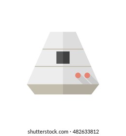 Space capsule icon in flat color style. Astronaut, space craft 