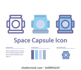 icono de la cápsula espacial aislado sobre fondo blanco. para el diseño de su sitio web, logotipo, aplicación, UI. Ilustración gráfica vectorial y trazo editable. EPS 10.