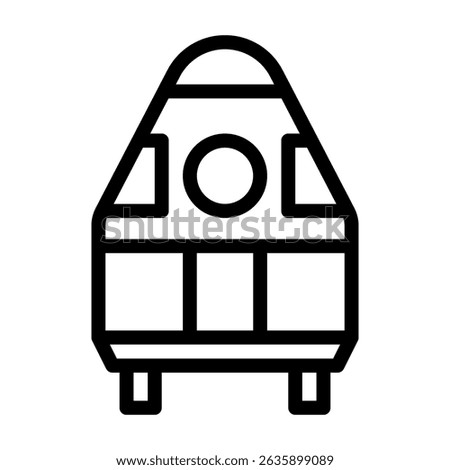Space capsule icon line style illustration