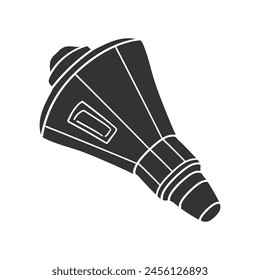 Space Capsule Icon Silhouette Illustration. Spaceship Vector Graphic Pictogram Symbol Clip Art. Doodle Sketch Black Sign.