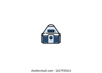 Space capsule icon in trendy flat style isolated on white background vector illustration