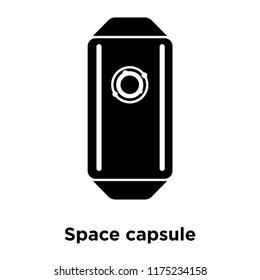 Space capsule icon vector isolated on white background, logo concept of Space capsule sign on transparent background, filled black symbol