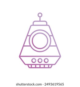 Icono de cápsula espacial con fondo blanco Vector ilustración de stock