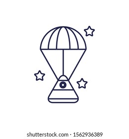 space capsule line style icon vector illustration design