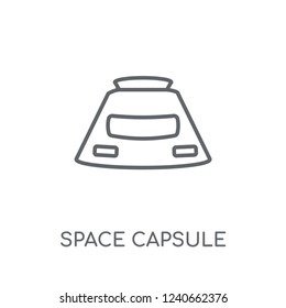Space capsule linear icon. Modern outline Space capsule logo concept on white background from ASTRONOMY collection. Suitable for use on web apps, mobile apps and print media.