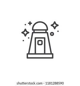 Space capsule outline icon. linear style sign for mobile concept and web design. spacecraft module simple line vector icon. Symbol, logo illustration. Pixel perfect vector graphics