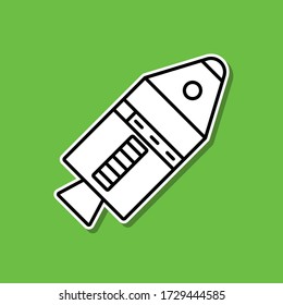 Icono de pegatina de la cápsula espacial. Línea delgada simple, vector de contorno de iconos de espacio de cartografía para ui y ux, sitio web o aplicación móvil