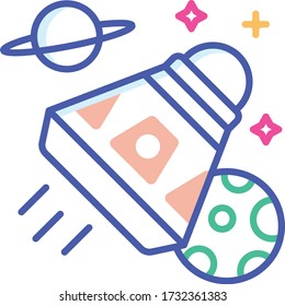 Space Capsule vector icon style illustration. Space symbol EPS 10.