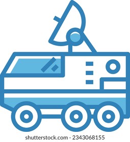 Icono azul del coche espacial - Icono único, vector