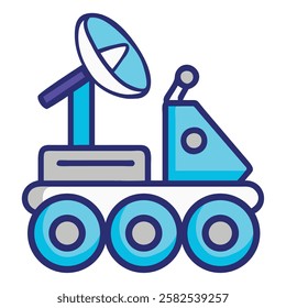 Space car exploration icon isolated vector