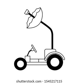 space car icon over white background, vector illustration