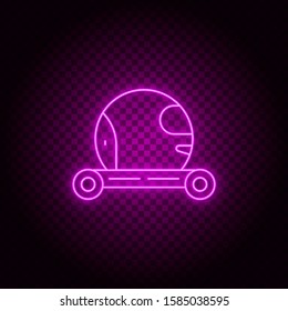 Space, car, vector, neon icon illustration isolated sign symbol- Neon vector icon