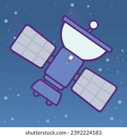 Space Cartoon Vector Art Icon. Cute Cartoon with space theme for kids