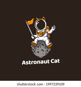 space, cat, astronaut, animal, funny, cute, kitten, cartoon, illustration, vector, universe, cosmos,